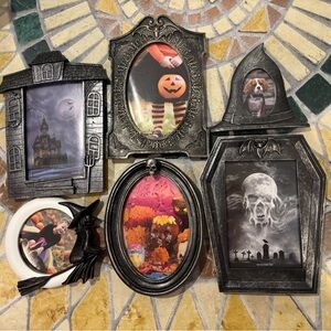 Gothic Halloween Picture Frame Set - Black and Gray